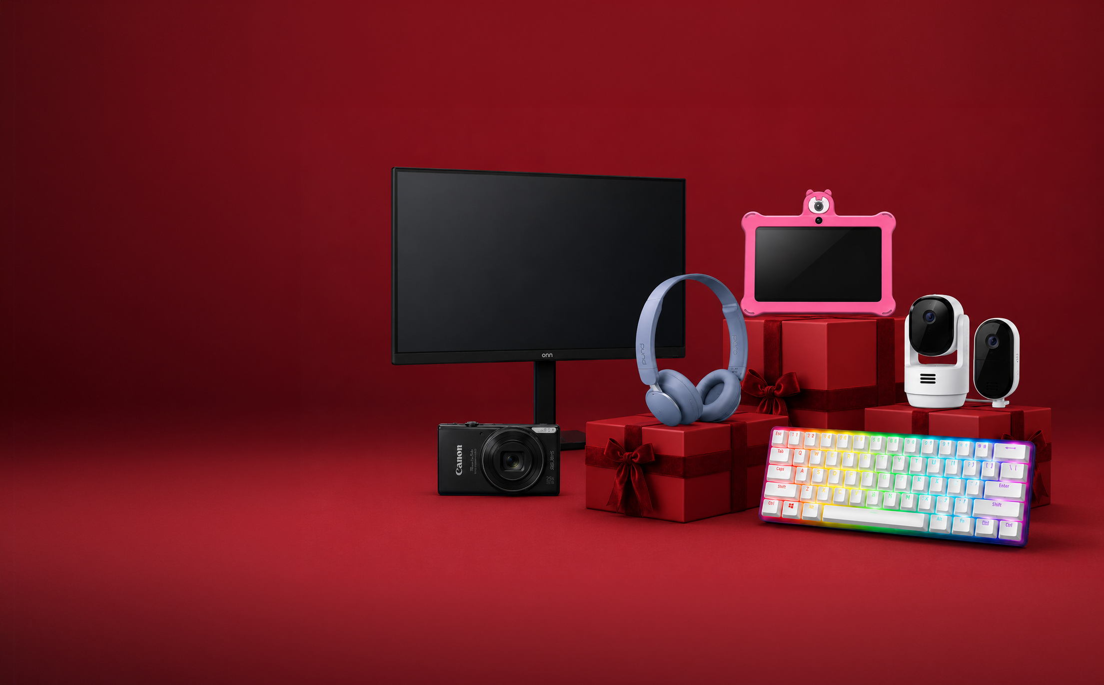 Generated product shot — red holiday gifting scene